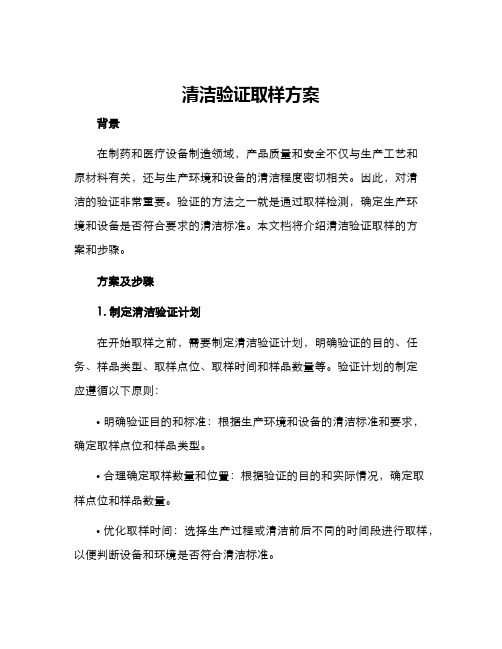 清洁验证取样方案