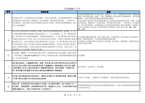 安装计价有关问题解释20062008