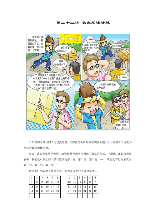 【课本】四年级上第22讲_数表规律计算