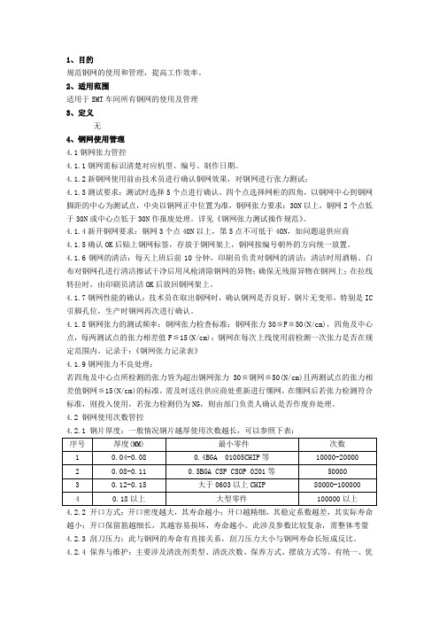 SMT钢网使用寿命管控规范