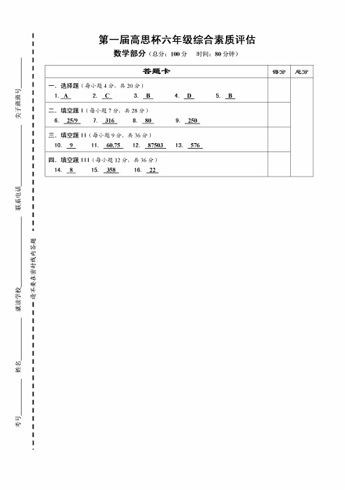 高思杯汇总