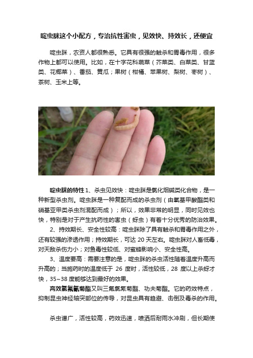 啶虫脒这个小配方，专治抗性害虫，见效快、持效长，还便宜