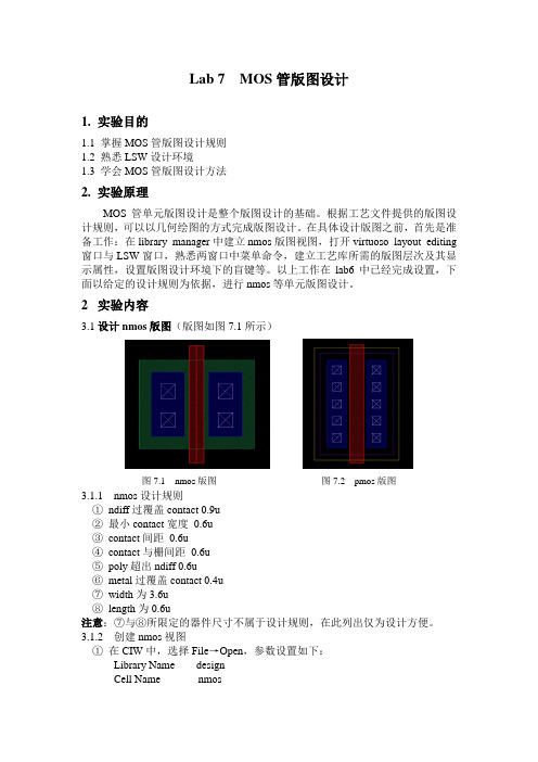 Lab 7  MOS管版图设计