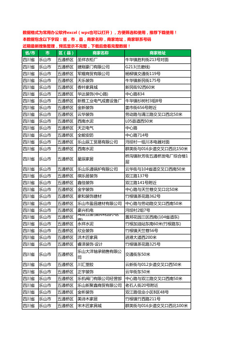 2020新版四川省乐山市五通桥区家具有限公司工商企业公司商家名录名单黄页联系电话号码地址大全41家