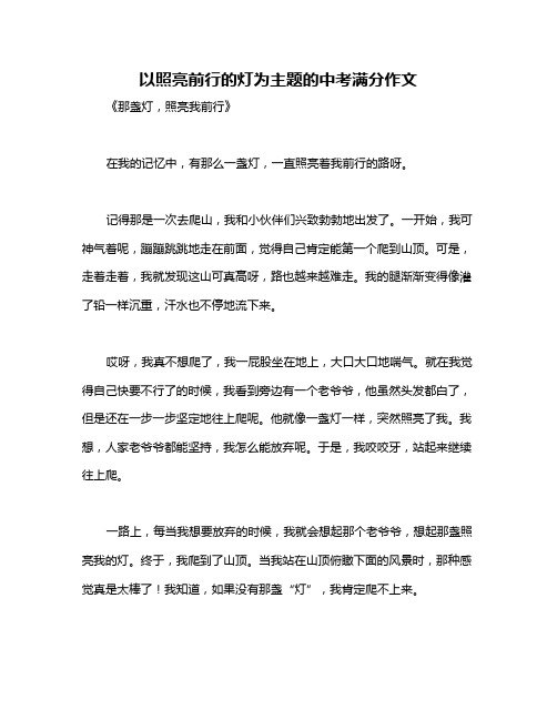 以照亮前行的灯为主题的中考满分作文