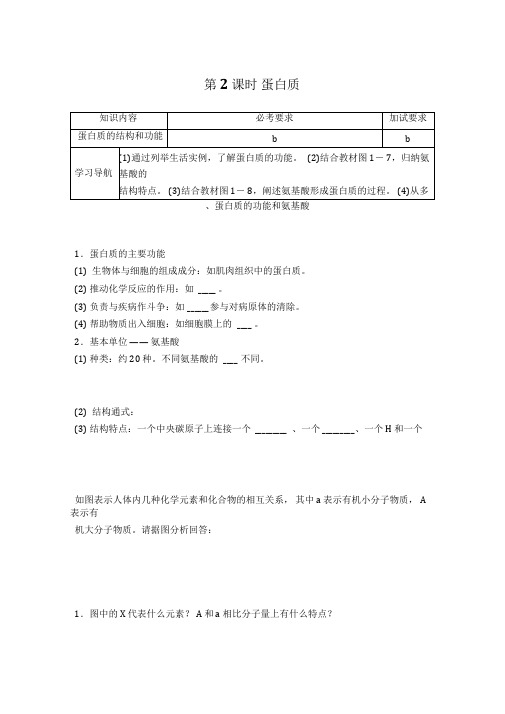 2018版高中生物浙科版必修一学案：1.3.2蛋白质