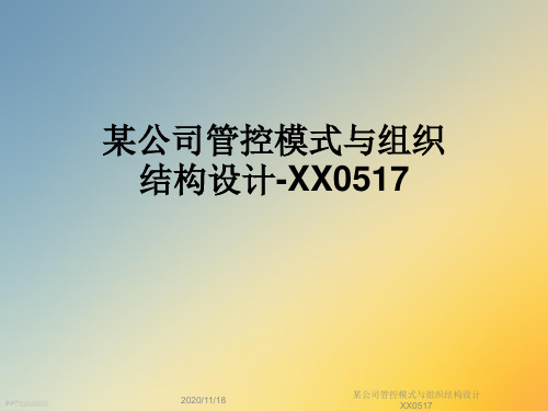 某公司管控模式与组织结构设计XX0517