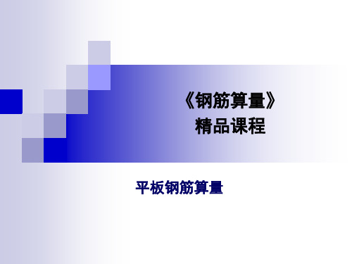 钢筋翻样与算量精品课程—板