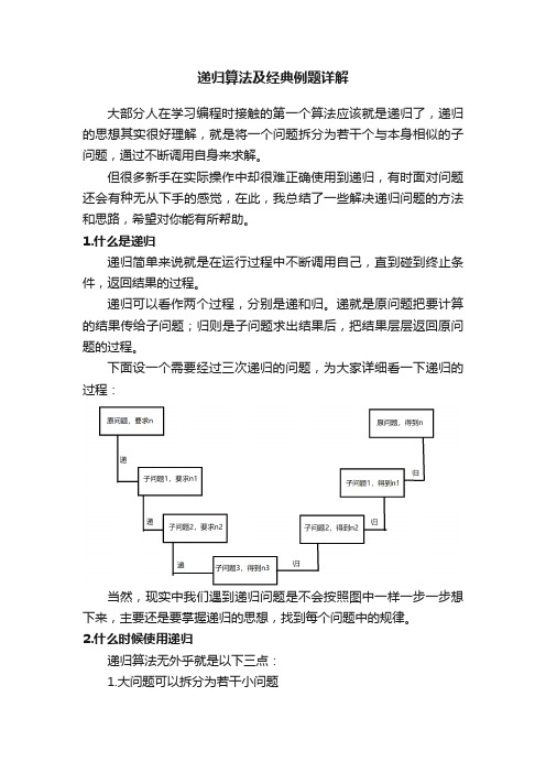 递归算法及经典例题详解