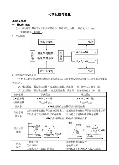 化学能与热能基础知识梳理