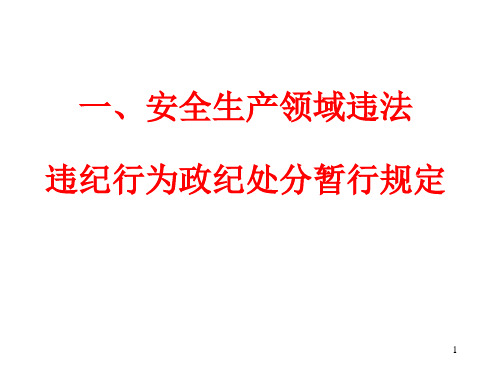 一、安全生产领域违法违纪行为政纪处分暂行规定