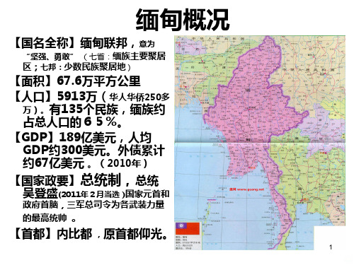 缅甸概况及经济贸易概况PPT课件