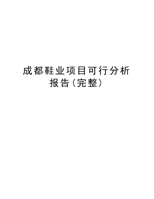 成都鞋业项目可行分析报告(完整)