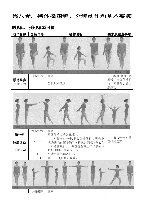 第8套广播体操图解、分解动作和基本要领