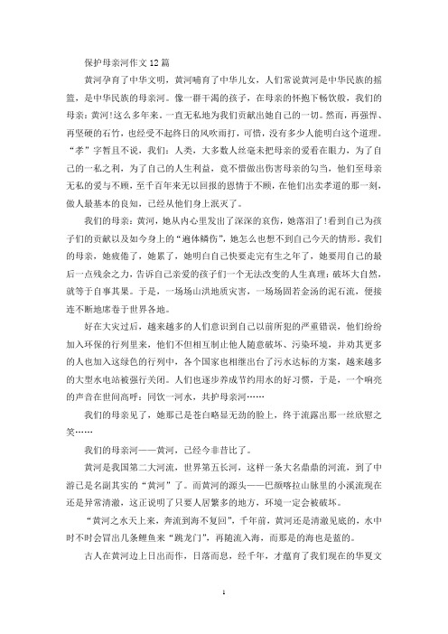 精选保护母亲河作文12篇