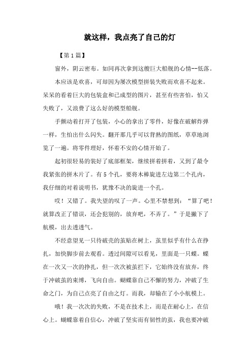 就这样,我点亮了自己的灯