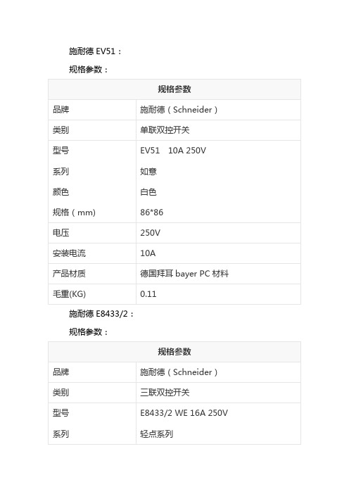 施耐德选型