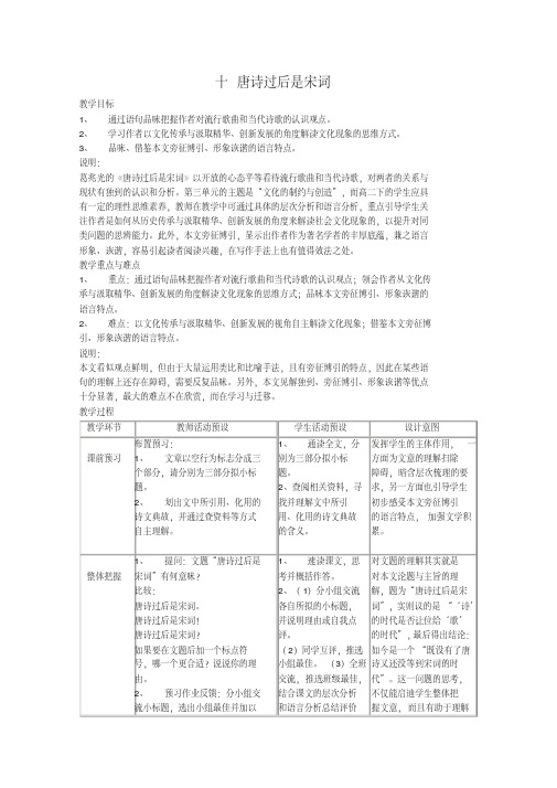 高二语文3.10唐诗过后是宋词教案沪教版