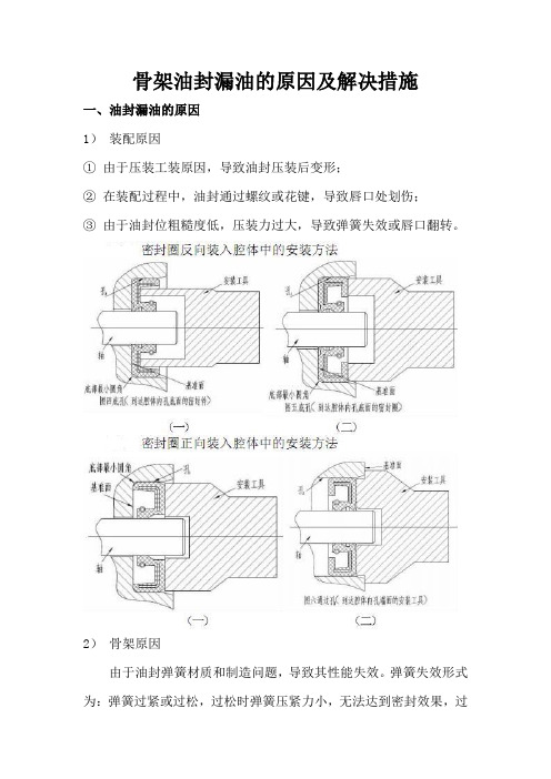 骨架油封漏油的原因及解决措施