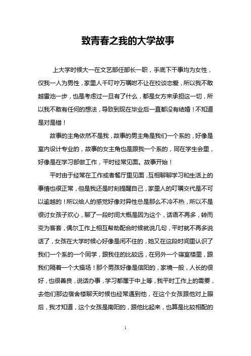 致青春之我的大学故事