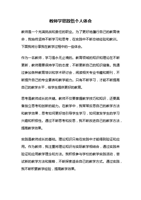 教师学思践悟个人体会