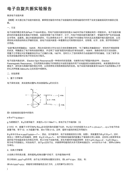 电子自旋共振实验报告