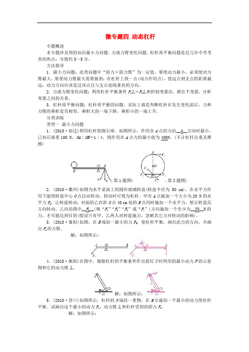 中考物理 微专题四 动态杠杆复习