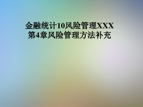 金融统计10风险管理XXX第4章风险管理方法补充