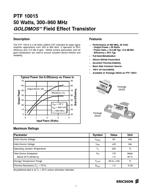 PTF10015中文资料