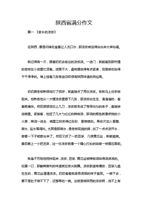 陕西省满分作文