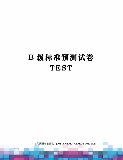 B级标准预测试卷TEST