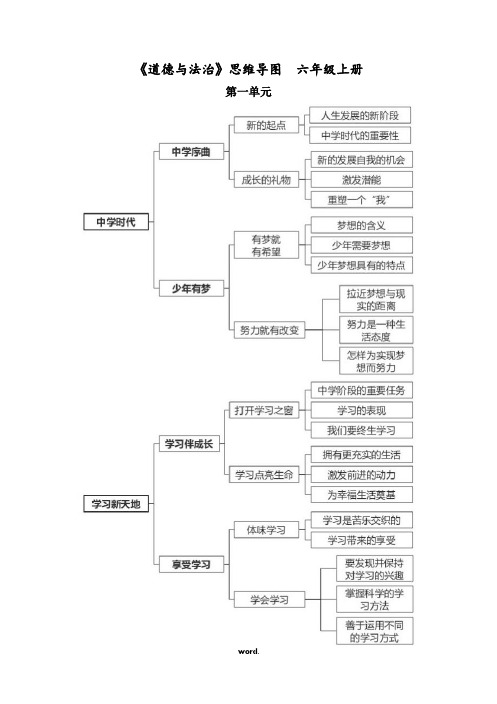 六年级道德与法治-思维导图+知识点(精.选)