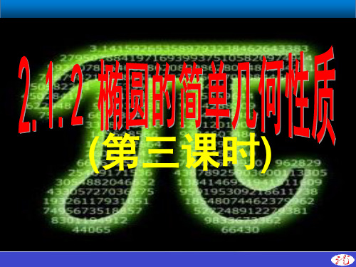 高中数学人教版选修1-1：2.1.2-3 椭圆的简单几何性质 课件(共9张PPT)教学课件