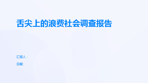 舌尖上的浪费社会调查报告