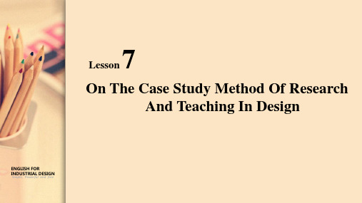 Lesson 6 On The Case Study Method Of Research And Teaching In Design