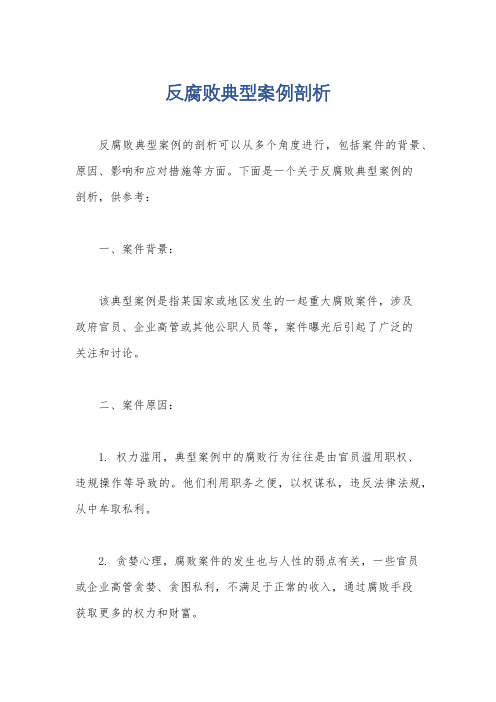 反腐败典型案例剖析