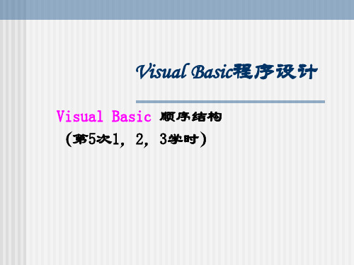 VB课件第4章Visual Basic 顺序结构