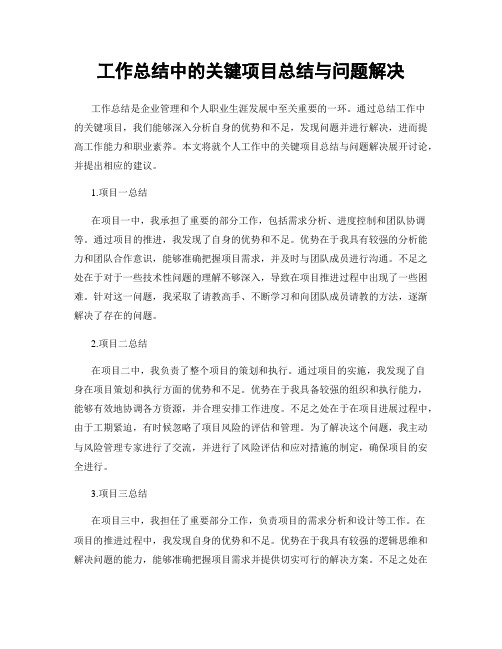 工作总结中的关键项目总结与问题解决