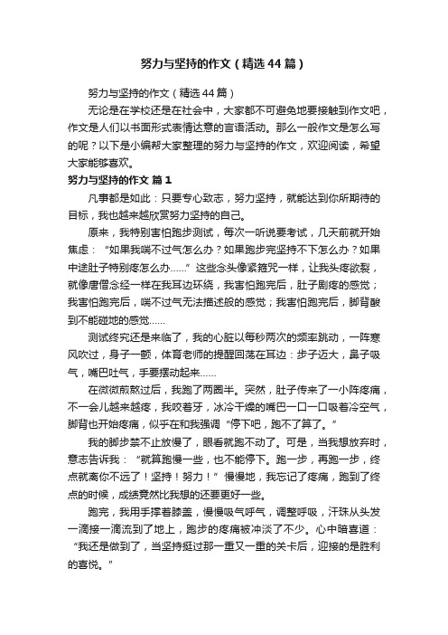 努力与坚持的作文（精选44篇）