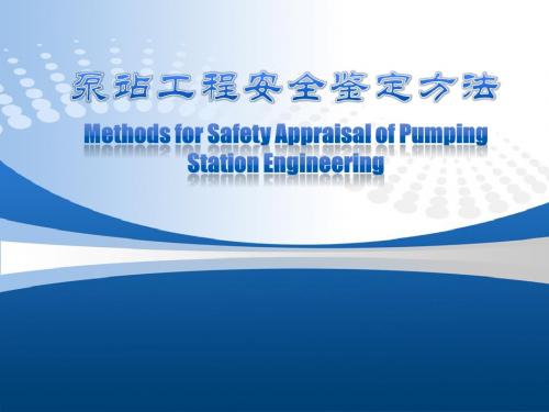 泵站安全鉴定方法PPT医学课件