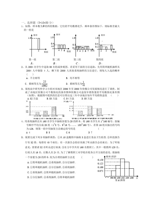 高中数学统计学试题