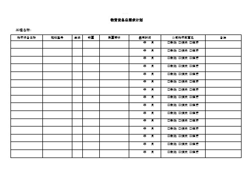 物资设备表格(1)