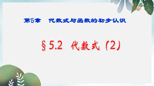 七年级数学上册第五章代数式与函数的初步认识5.2代数式2课件新版青岛版