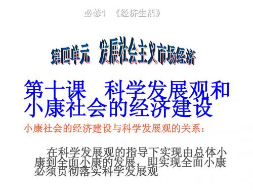 2015届高三一轮复习经济生活第十课《科学发展观和小康社会的经济建设》复习课件