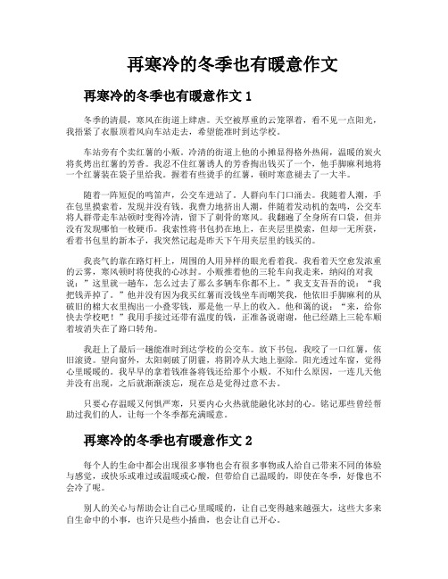 再寒冷的冬季也有暖意作文
