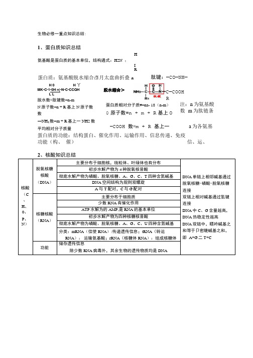 生物必修一重点知识点总结.doc