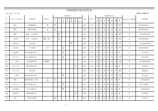 环境因素识别及评价表