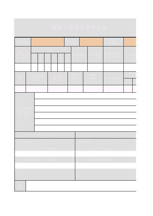 混凝土强度质量评定表