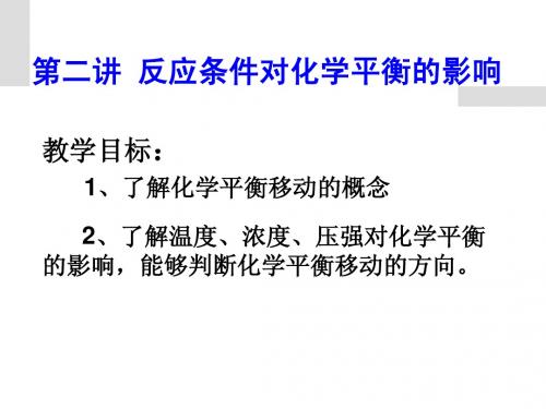 第二节  第二讲 反应条件对化学平衡的影响