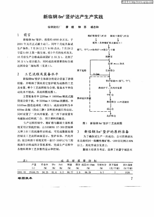 新临钢8m 2竖炉达产生产实践